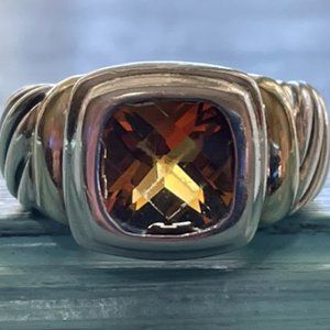 David Yurman “Noblesse” sterling silver, 14k, two tone citrine ring